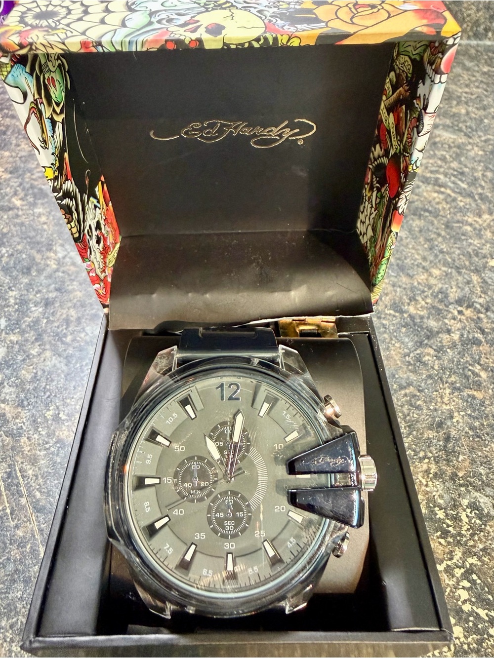 Ed Hardy Quartz Chronograph Men's Watch NWT